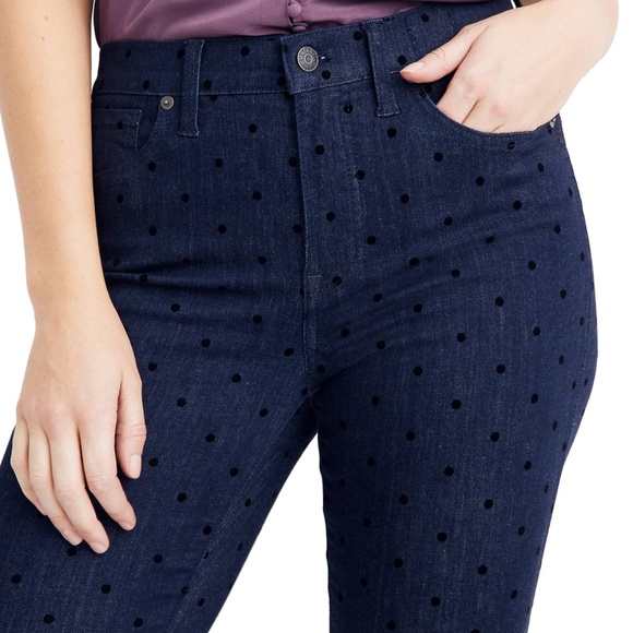 ❌❌SOLD❌❌ MADEWELL Flocked Dot 9" Skinny Jeans - Picture 5 of 8